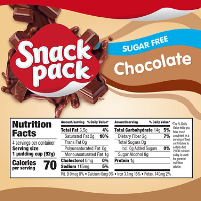 Snack Pack Sugar Free Chocolate Pudding - 4-3.25 Oz - Image 4