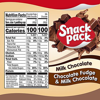 Snack Pack Pudding Chocolate Vanilla - 4-3.25 Oz - Image 2