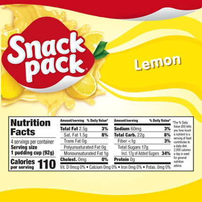 Snack Pack Lemon Pudding - 4-3.5 Oz - Image 3