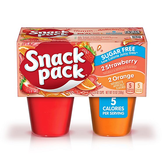 Snack Pack Sugar Free Orange Strawberry Flavored Juicy Gels - 4-3.25 Oz