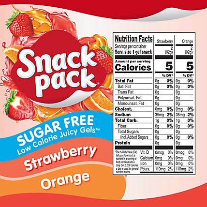 Snack Pack Juicy Gels Sugar Free Orange Strawberry - 4-3.25 Oz - Image 4