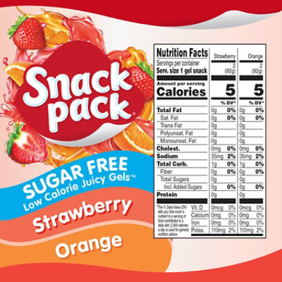 Snack Pack Sugar Free Orange Strawberry Flavored Juicy Gels - 4-3.25 Oz - Image 2