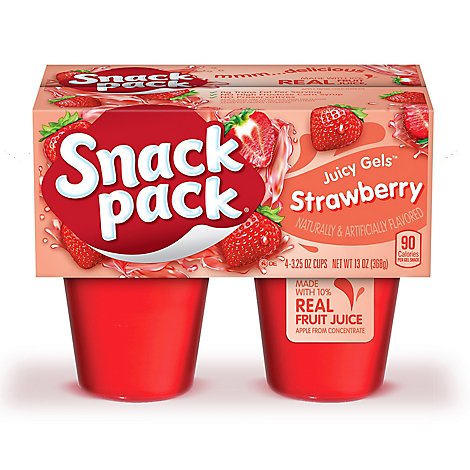 Snack Pack Juicy Gels Strawberry - 4-3.25 Oz