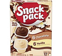Snack Pack Pudding Vanilla Chocolate Family Pack - 12-3.25 Oz