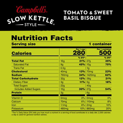 Campbell's Slow Kettle Tomato & Sweet Basil Bisque - 15.5 Oz - Image 2