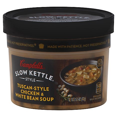 Campbells Slow Kettle Style Soup Tuscan-Style Chicken & White Bean - 15.5 Oz
