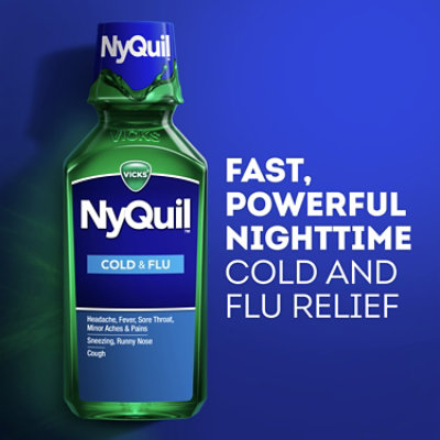 Vicks NyQuil Cold & Flu Relief Nighttime Liquid Original - 12 Fl. Oz. - Image 4