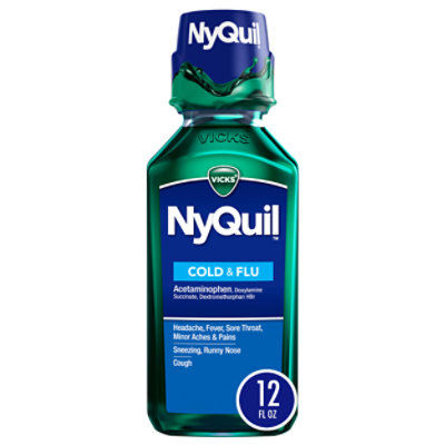 Vicks NyQuil Cold & Flu Relief Nighttime Liquid Original - 12 Fl. Oz. - Image 1