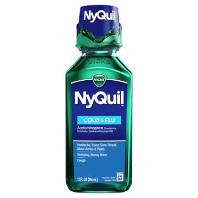 Vicks NyQuil Cold & Flu Relief Nighttime Liquid Original - 12 Fl. Oz.