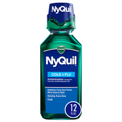 Vicks NyQuil Cold & Flu Relief Nighttime Liquid Original - 12 Fl. Oz.