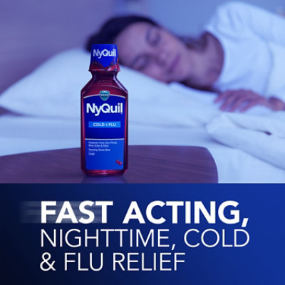 Vicks NyQuil Cold & Flu Relief Nighttime Liquid Cherry - 12 Fl. Oz. - Image 3