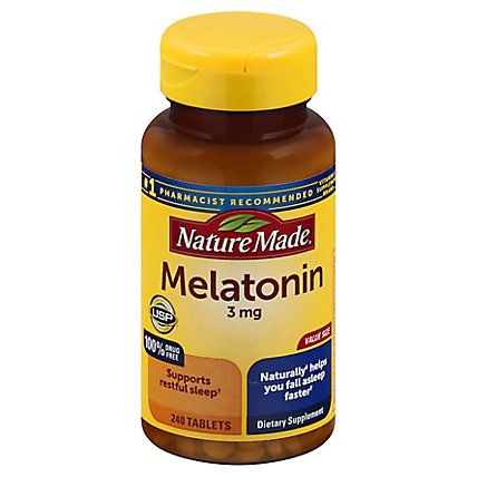 Nature Made Melatonin Value Size Tablets 3 Mg - 240 Count - Image 3