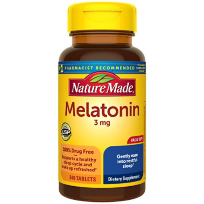 Nature Made Melatonin Value Size Tablets 3 Mg - 240 Count - Image 1