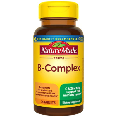 Nature Made Stress B Complex with Vitamin C and Zinc Tablets - 75 Count - Image 1