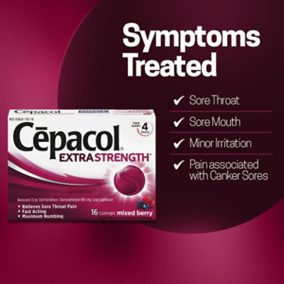 Cepacol Extra Strength Lozenges For Sore Throat & Cough Relief Mixed Berry - 16 Count - Image 6