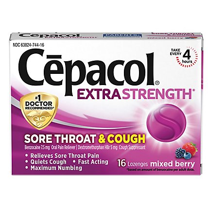 Cepacol Extra Strength Lozenges For Sore Throat & Cough Relief Mixed Berry - 16 Count - Image 2