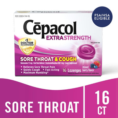 Cepacol Extra Strength Lozenges For Sore Throat & Cough Relief Mixed Berry - 16 Count - Image 2