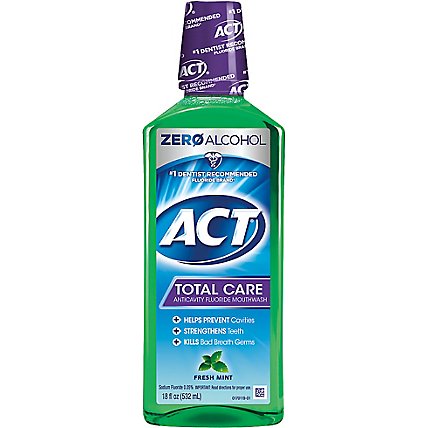 ACT Total Care Mouthwash Anticavity Fluoride Fresh Mint - 18 Fl. Oz.
