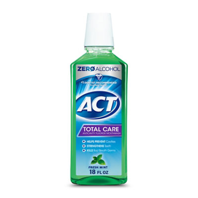 ACT Total Care Mouthwash Anticavity Fluoride Fresh Mint - 18 Fl. Oz. - Image 1