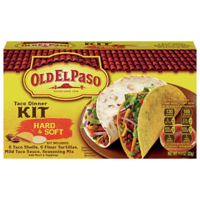 Old El Paso Tortillas Flour Dinner Kit Taco Hard & Soft Box - 11.4 Oz - Image 1
