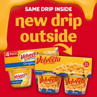 Velveeta Shells & Cheese Original Microwaveable Pasta & Cheese Sauce Cups - 4-2.39 Oz - Image 6