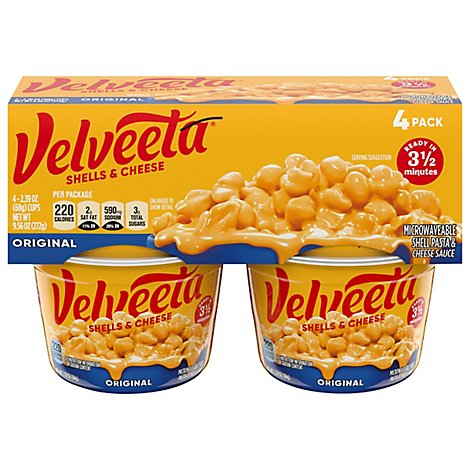 Velveeta Shells & Cheese Original 4 Pack Cup - 4-2.39 Oz