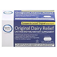 Signature Care Dairy Digest Lactase Enzyme Digestive Supplement Single Serve Caplet - 120 Count - Image 3