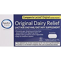 Signature Care Dairy Digest Lactase Enzyme Digestive Supplement Single Serve Caplet - 120 Count - Image 2