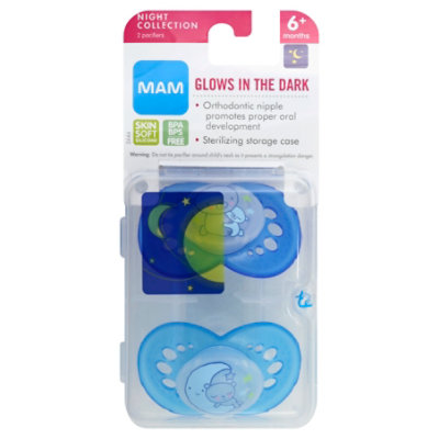 MAM Perfect Night Pacifier 2 pack, 6+ Months