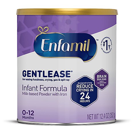 Enfamil Gentlease Infant Formula Milk Based With Iron Powder Can - 12.4 Oz