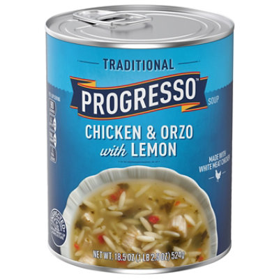 Progresso Traditional Soup Chicken & Orzo with Lemon - 18.5 Oz