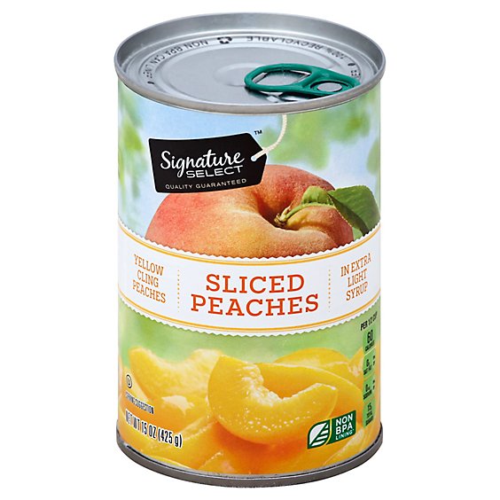 Signature SELECT Peaches Yellow Cling in Extra Light Syrup Sliced - 15 Oz