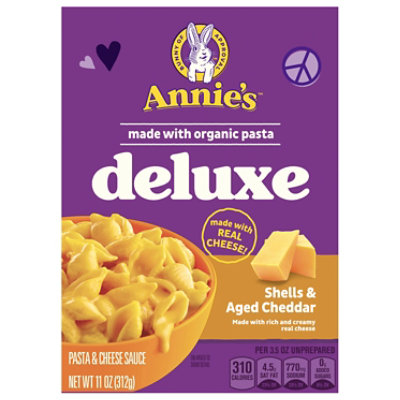 Annies Homegrown Macaroni & Cheese Sauce Creamy Deluxe Aged Cheddar Box - 11 Oz - Image 3