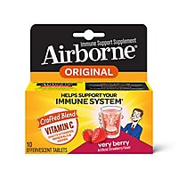 Airborne Immune Support Supplement Effervescent Tablets Very Berry - 10 Count - Image 2