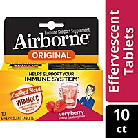 Airborne Immune Support Supplement Effervescent Tablets Very Berry - 10 Count - Image 1