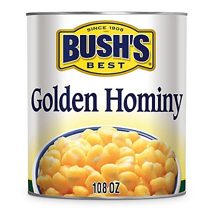 BUSH'S BEST Hominy Golden - 108 Oz - Image 1