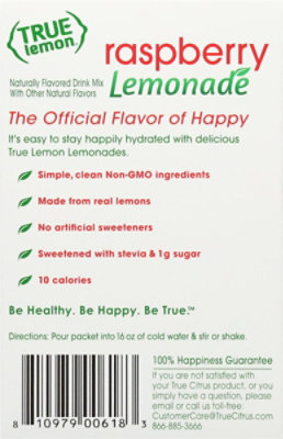 True Lemon Drink Mix Lemonade Raspberry - 10 Count - Image 5