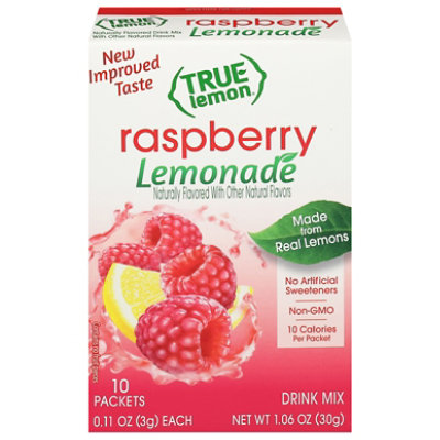 True Lemon Drink Mix Lemonade Raspberry - 10 Count - Image 1