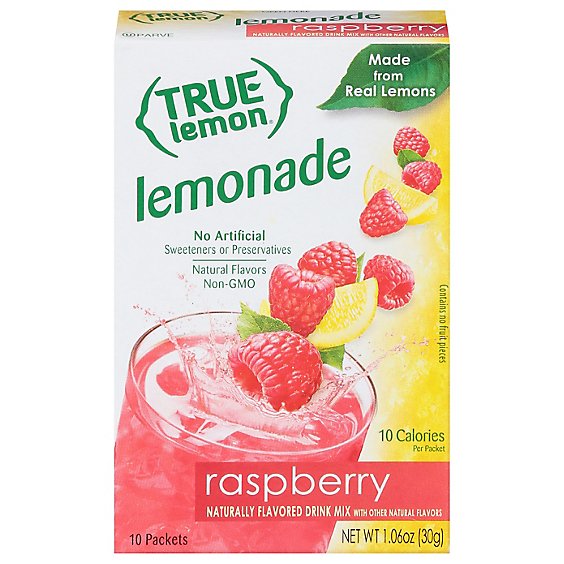 True Lemon Drink Mix Lemonade Raspberry - 10 Count