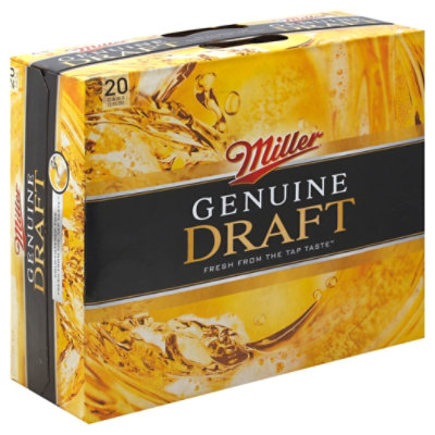 Miller Genuine Draft Lager Beer Cans 4.6% ABV - 20-12 Fl. Oz. - Jewel-Osco