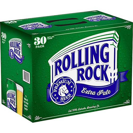 Rolling Rock Extra Pale Beer Cans - 30-12 Fl. Oz.