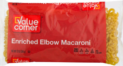 Value Corner Pasta Macaroni Enriched Elbow - 12 Oz - Image 2