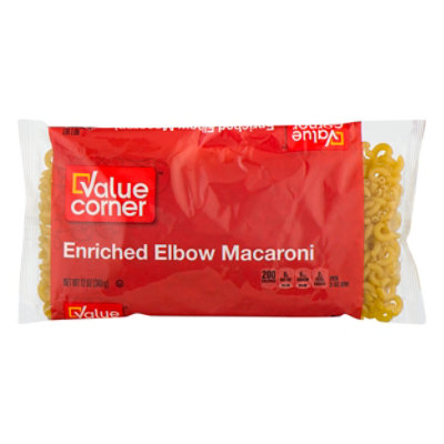 Value Corner Pasta Macaroni Enriched Elbow - 12 Oz - Image 1
