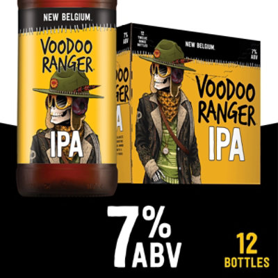 New Belgium Brewing Voodoo Ranger IPA Beer 7% ABV Bottles - 12-12 Fl. Oz. - Image 1