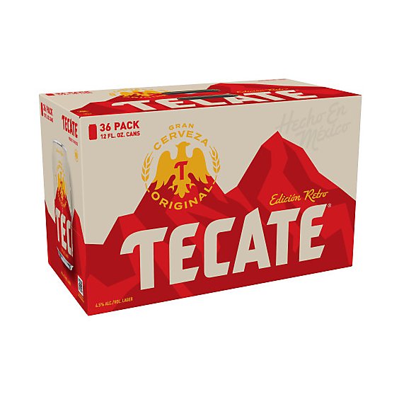 Tecate Original Mexican Lager Beer Cans - 36-12 Fl. Oz.