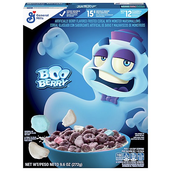 General Mills Boo Berry Frosted Cereal + Marshmallow Bits Berry Flavor - 9.6 Oz