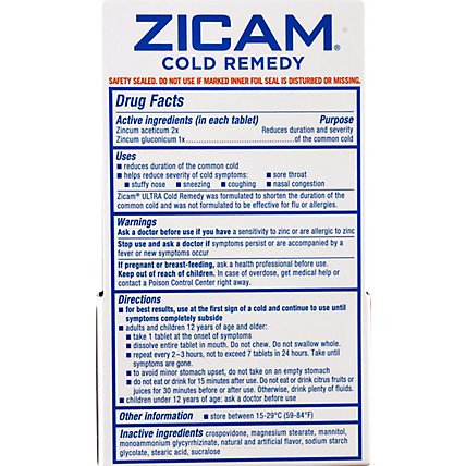 Zicam Ultra Cold Remedy Quick Dissolve Tablets Orange - 18 Count - Image 5