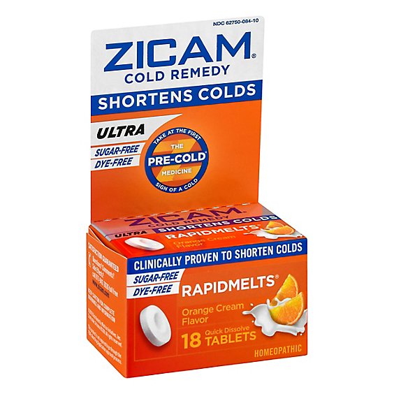 Zicam Ultra Cold Remedy Quick Dissolve Tablets Orange - 18 Count