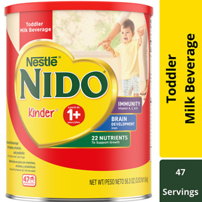 Nestle NIDO Kinder 1 Plus Toddler Powdered Milk Beverage Canister - 56.3 Oz - Image 1