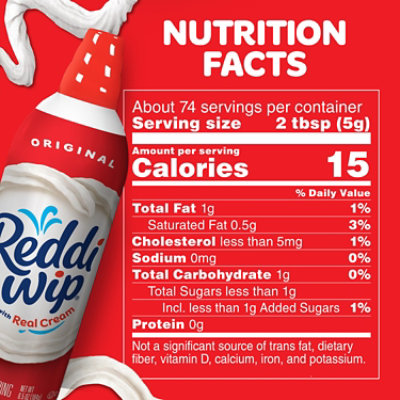 Reddi Wip Original Whipped Topping Made With Real Cream Spray Can - 13 Oz - Image 4